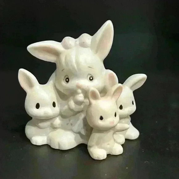 Precious Moments 1.7" Mini Figurine Bunny Family Nativity With Box Vintage 1990 - Picture 1 of 8